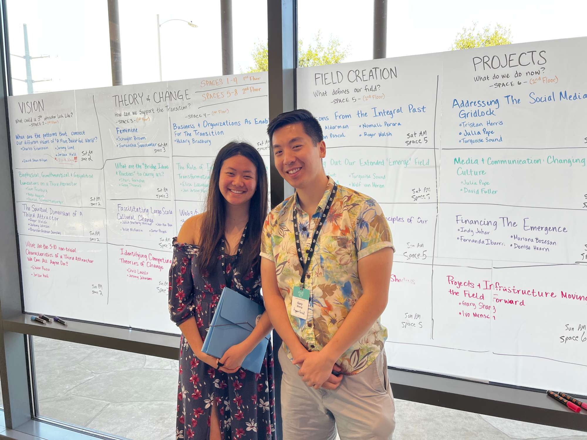 The field-creation whiteboards