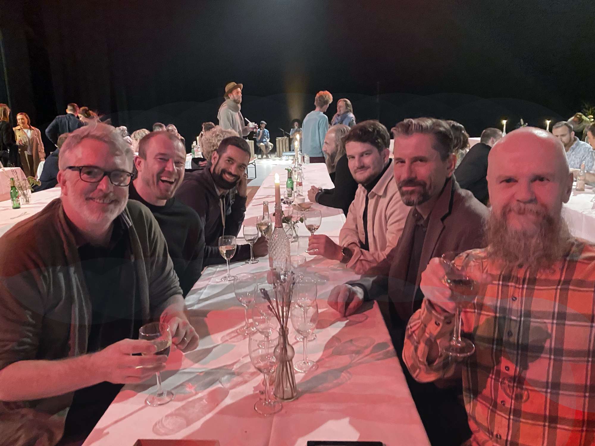 A toast at the long table