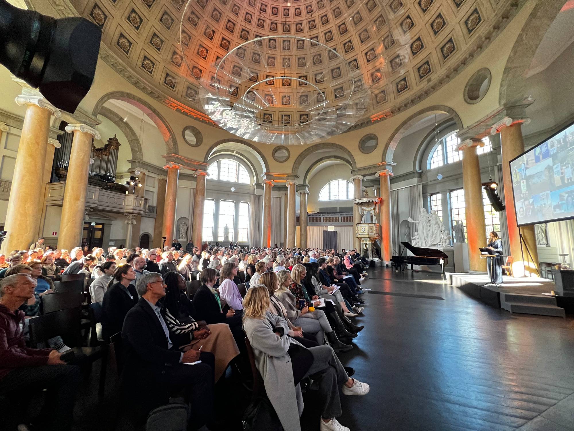 The main hall under spotlight