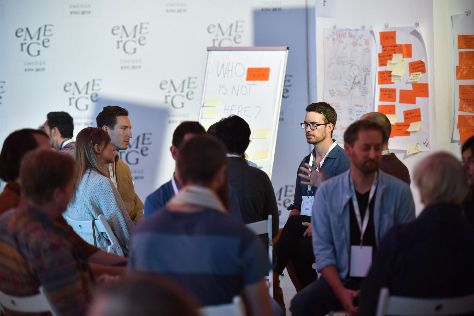 A breakout by the flip charts