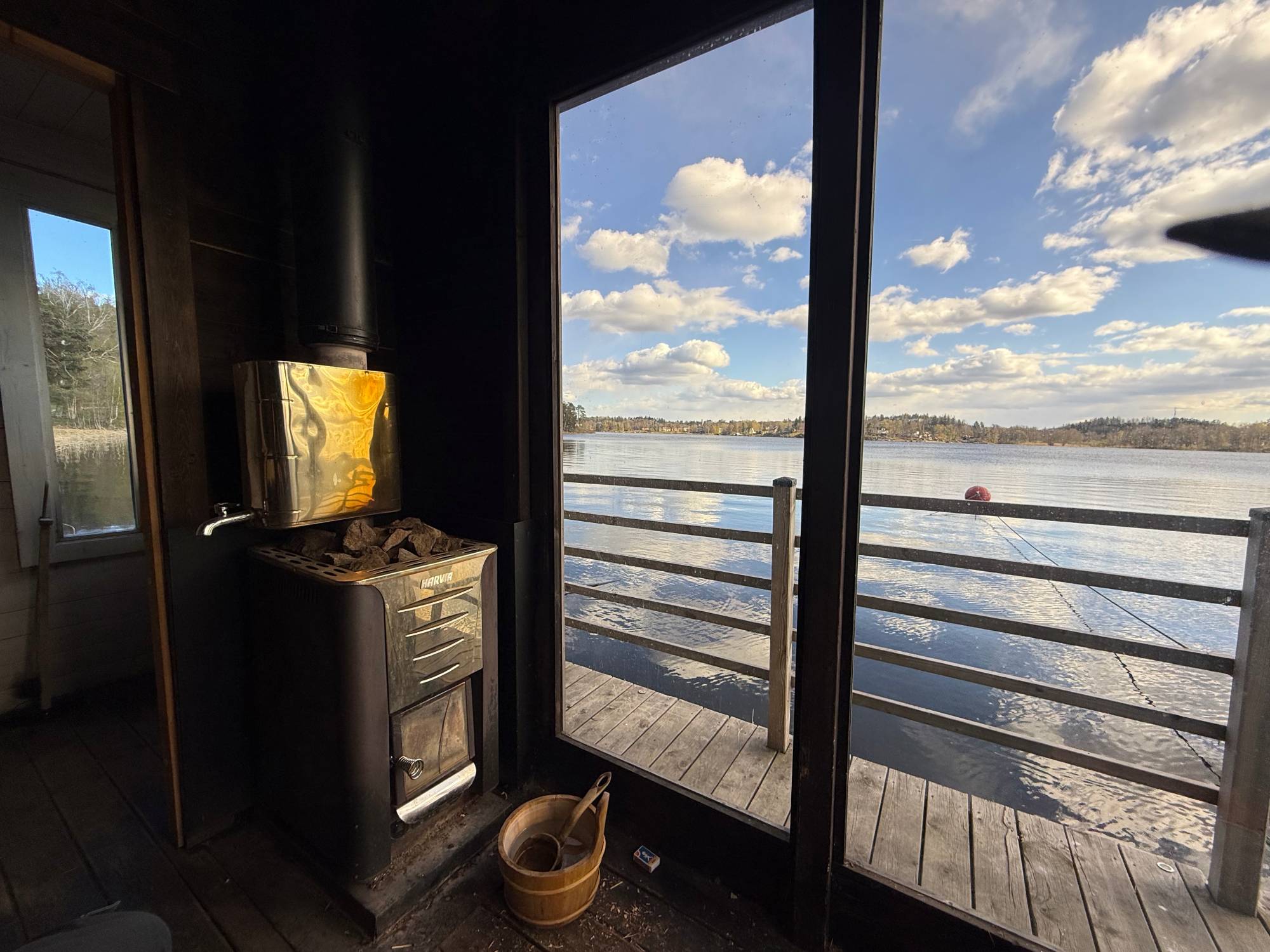The sauna at the water